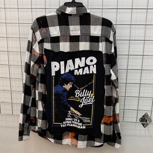 Upcycled Flannel Shirt with Graphic